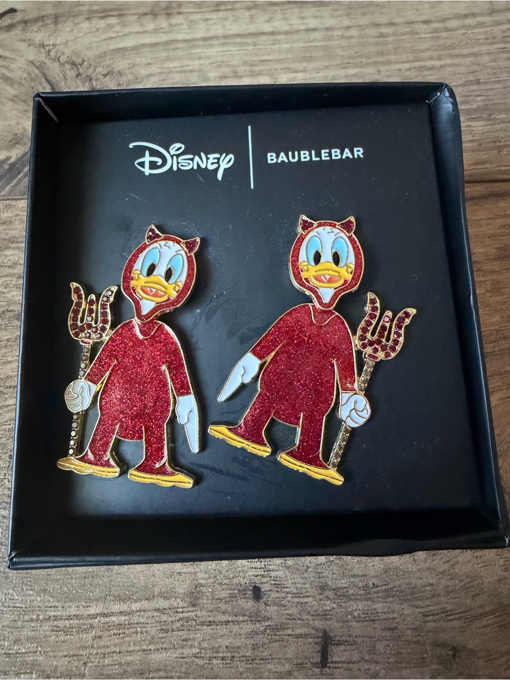 NWT Disney x BaubleBar Donald Duck Devil Halloween Earrings | New In Box